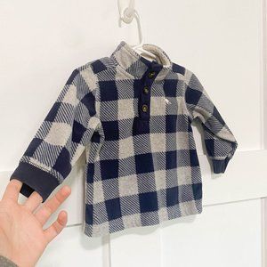 Carter's Quarter Zip Button Up Sweatshirt Sweater Cute Fall Outfit Size 12 Month